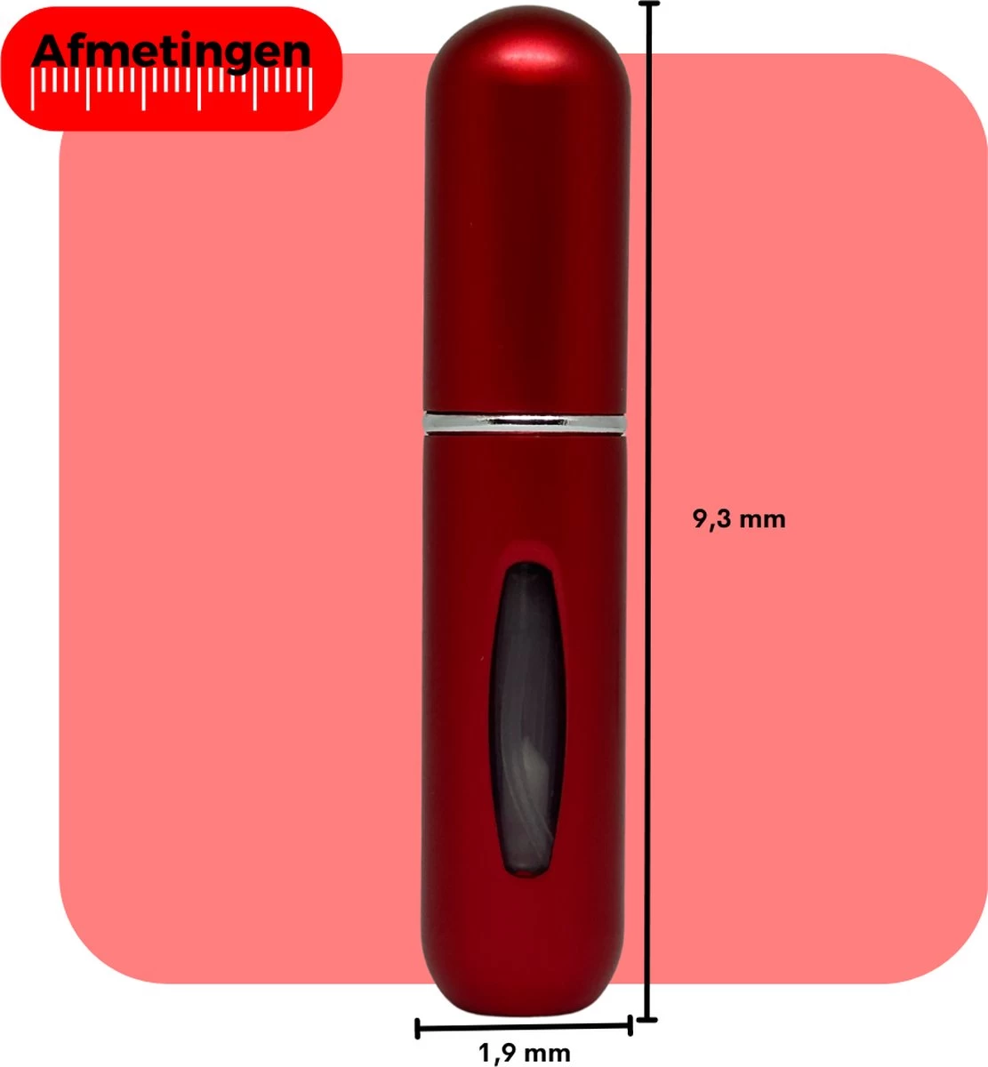 Cetins - Parfum Verstuiver Navulbaar - Mini Parfum Flesje - Reisflesje – Matt Rood 2 Cetins - Parfum Verstuiver Navulbaar - Mini Parfum Flesje - Reisflesje – Matt Rood - Afbeelding 2