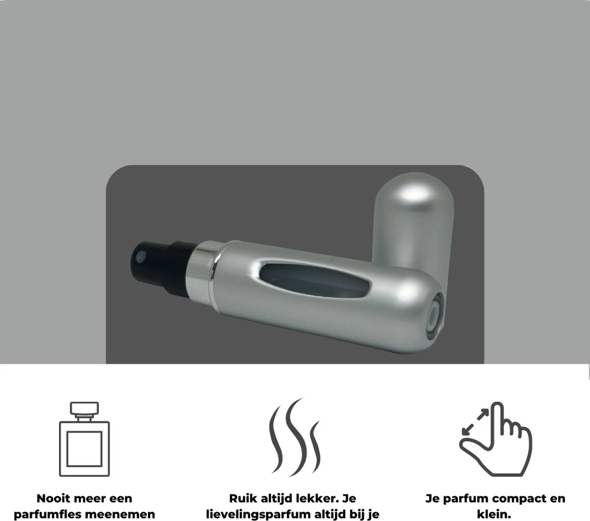 Cetins - Parfum Verstuiver Navulbaar - Mini Parfum Flesje - Reisflesje – Matt Grijs - 5 Cetins - Parfum Verstuiver Navulbaar - Mini Parfum Flesje - Reisflesje – Matt Grijs - - Afbeelding 5
