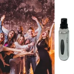 MaxedMore Navulbare Parfumverstuiver 5ml Zilver - 65 Keer Spraybare Parfum Verstuiver - Hervulbaar Tasverstuiver Voor Parfum - Meeneem Mini Geur Flesje Voor Op Reis - Lipstick Formaat Navulbaar Parfumflesje -Parfum Promotiewinkel 1200x1200 185