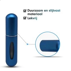MaxedMore Navulbare Parfumverstuiver 5ml Blauw - 65 Keer Spraybare Parfum Verstuiver - Hervulbaar Tasverstuiver Voor Parfum - Meeneem Mini Geur Flesje Voor Op Reis - Lipstick Formaat Navulbaar Parfumflesje -Parfum Promotiewinkel 1200x1200 227