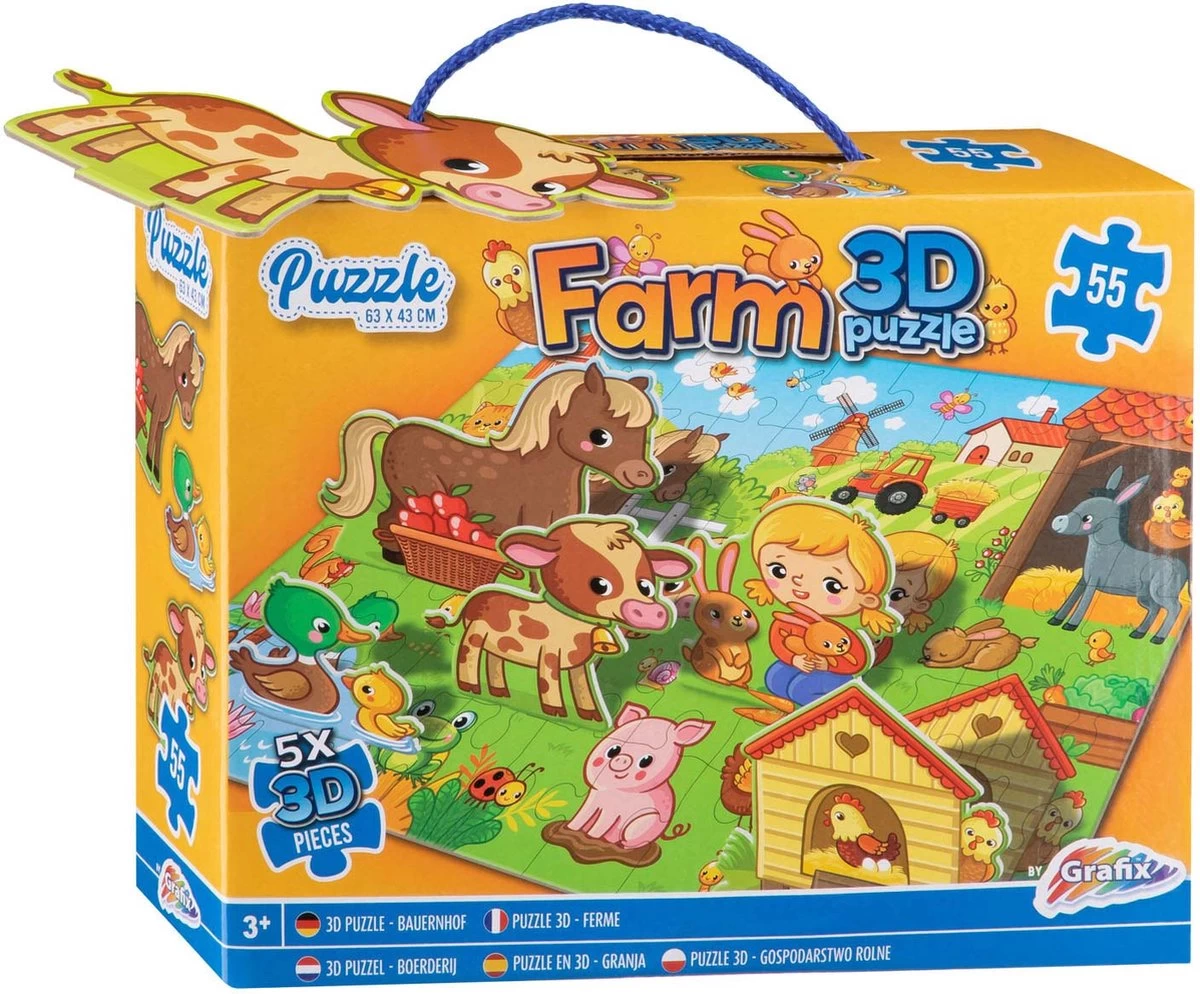 Grafix 3d Vloerpuzzel Boerderij, 55st. 1 Grafix 3d Vloerpuzzel Boerderij, 55st.