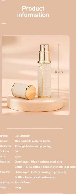 Hervulbare Parfumverstuiver-5ml-Mini Parfumverstuiver-Kleine Spuitfles Voor Parfum-Lege Parfumflesje Voor Op Reis Glasspray Draagbaar Parfumpakket Met Lederen Hoes - Mandarijn Groen -Parfum Promotiewinkel 474x1200 1