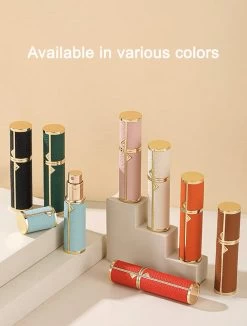 Hervulbare Parfumverstuiver-5ml-Mini Parfumverstuiver-Kleine Spuitfles Voor Parfum-Lege Parfumflesje Voor Op Reis Glasspray Draagbaar Parfumpakket Met Lederen Hoes - Mandarijn Groen -Parfum Promotiewinkel 908x1200 2