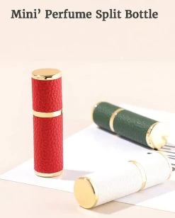 Hervulbare Parfumverstuiver-5ml-Mini Parfumverstuiver-Kleine Spuitfles Voor Parfum-Lege Parfumflesje Voor Op Reis Glasspray Draagbaar Parfumpakket Met Lederen Hoes - Mandarijn Groen -Parfum Promotiewinkel 963x1200 1